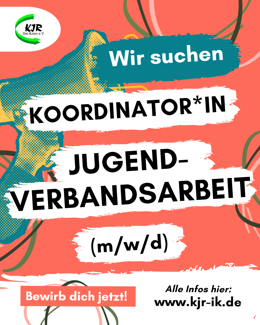 Stellenposter: Koordinator*in Jugendverbandsarbeit (m/w/d) beim Kreisjugendring Ilm-Kreis